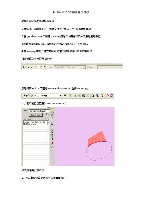 ArcGis拓扑错误检查及修改