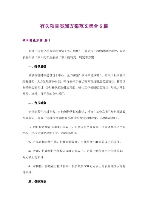 2024年有关项目实施方案范文集合6篇