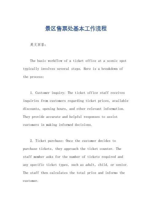 景区售票处基本工作流程