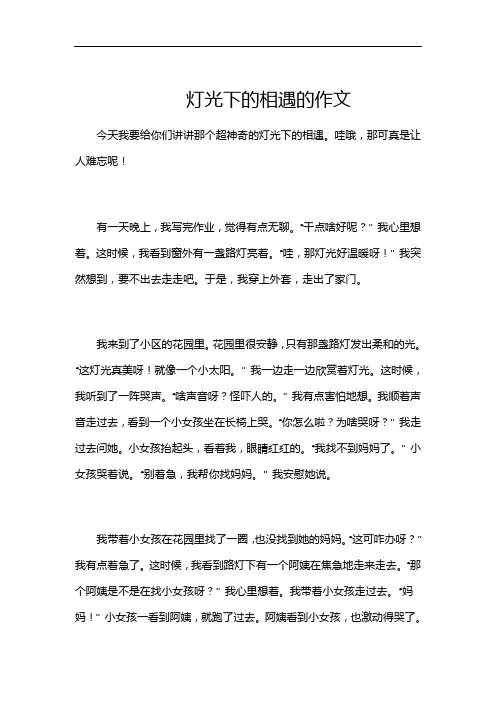 灯光下的相遇的作文