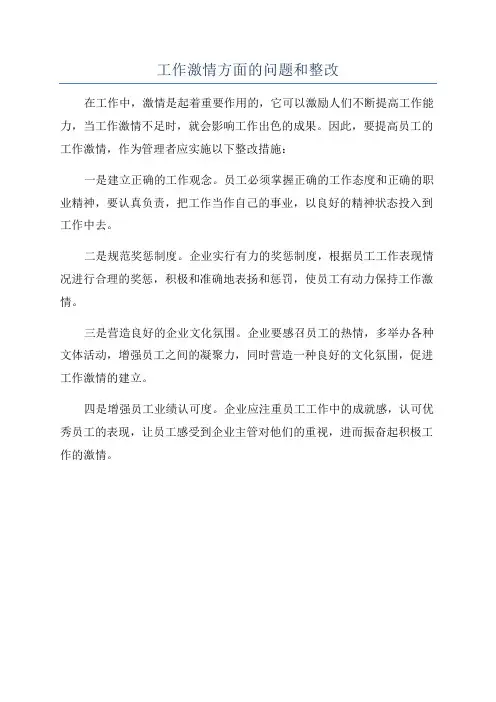 工作激情方面的问题和整改