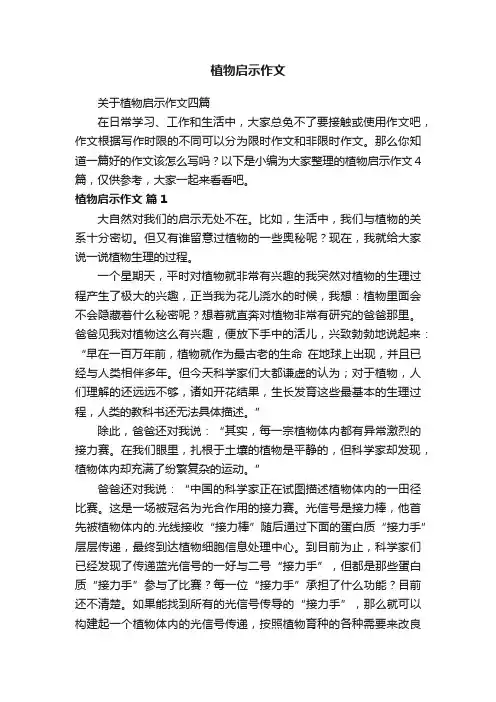 关于植物启示作文四篇