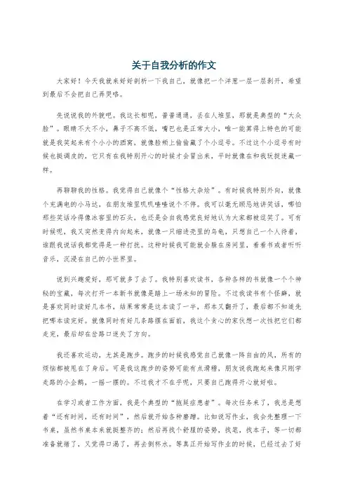 关于自我分析的作文