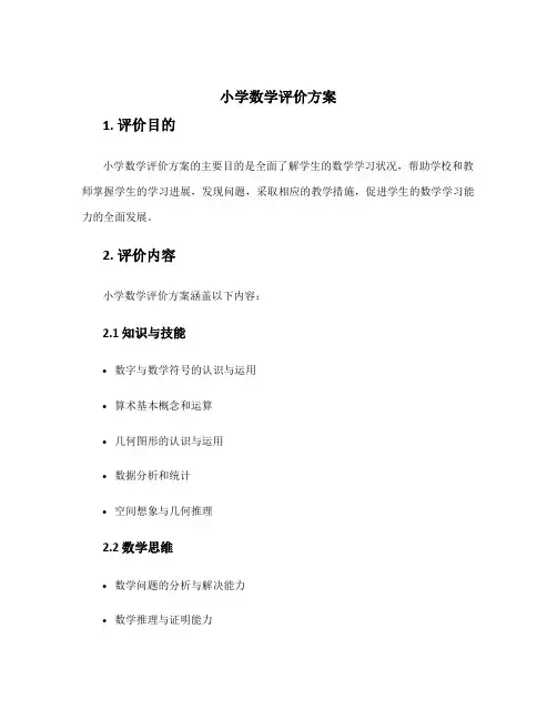 小学数学评价方案