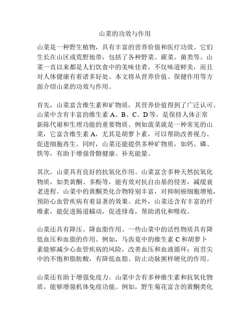 山菜的功效与作用