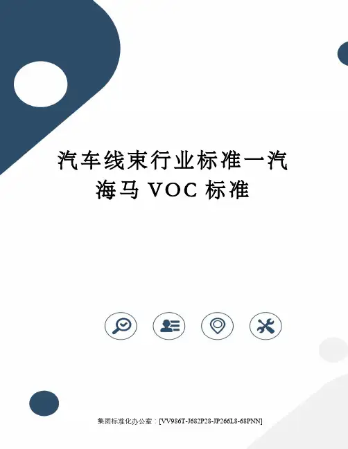 汽车线束行业标准一汽海马VOC标准