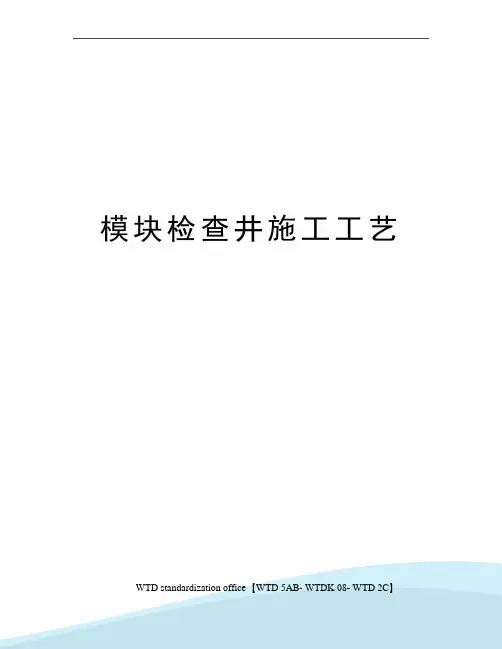 模块检查井施工工艺
