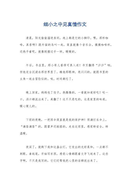 细小之中见真情作文