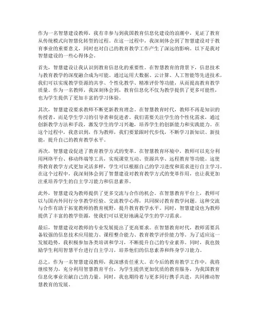 智慧建设教师心得体会
