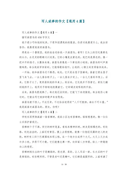 写人或事的作文【通用4篇】