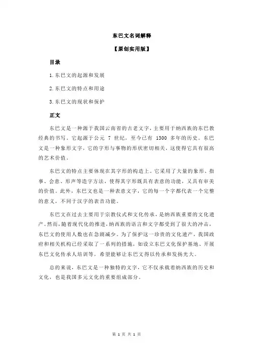 东巴文名词解释
