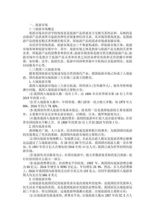 导游基础知识考点：旅游市场与国际旅游组织