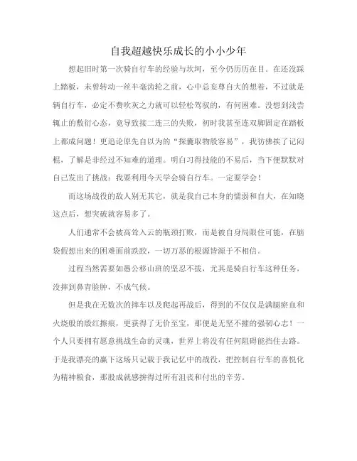 自我超越快乐成长的小小少年