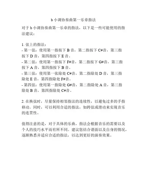 b小调协奏曲第一乐章指法