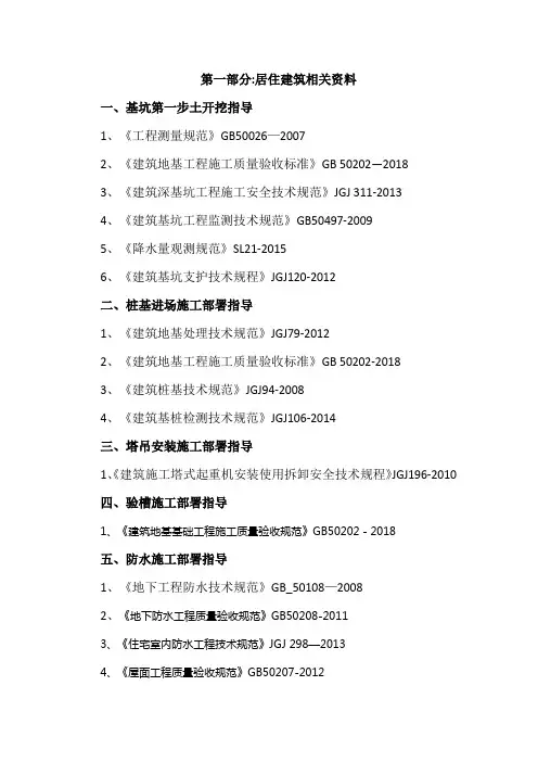 2019年建筑工程常用最新规范、图集整理汇总【范本模板】