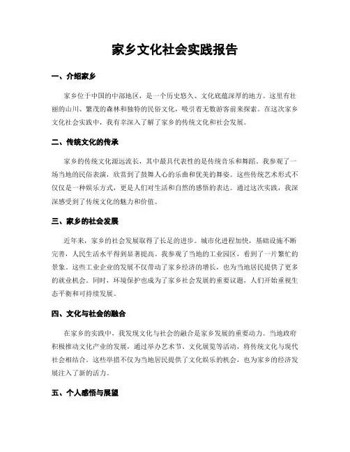 家乡文化社会实践报告