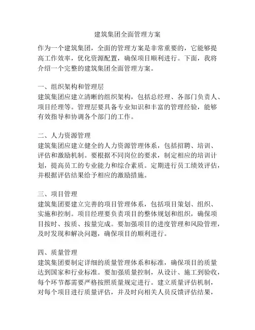 建筑集团全面管理方案