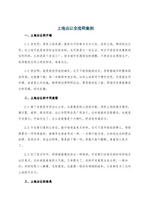 土地出让全流程案例