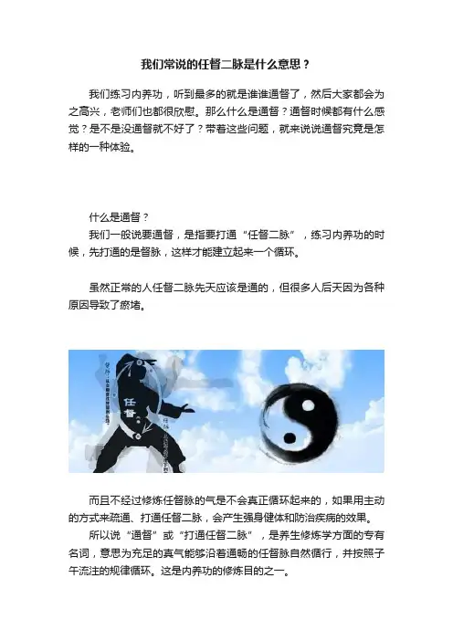 我们常说的任督二脉是什么意思？