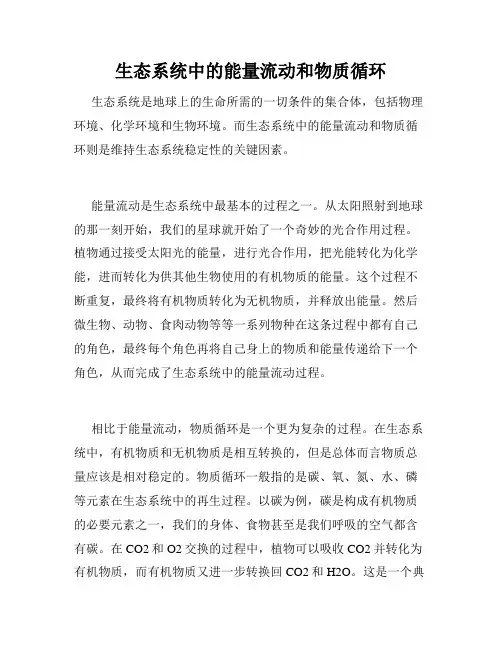 生态系统中的能量流动和物质循环