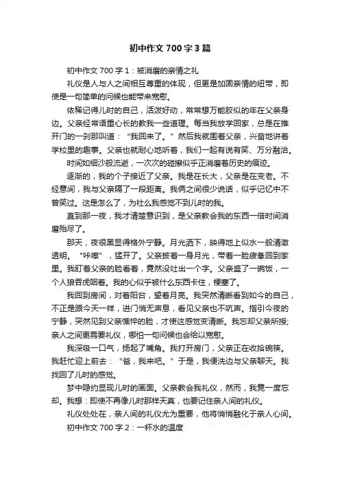 初中作文700字3篇