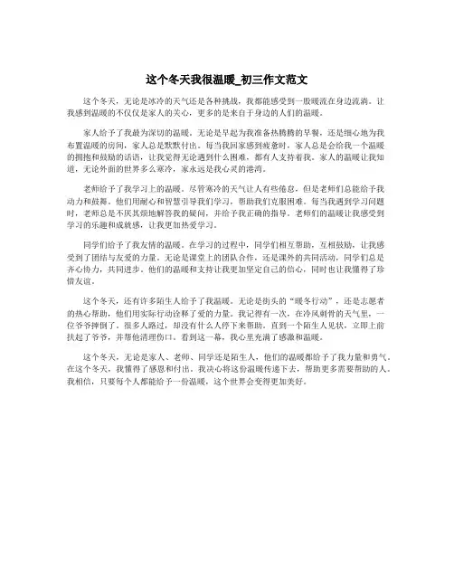 这个冬天我很温暖_初三作文范文