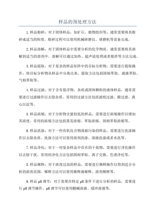 样品的预处理方法