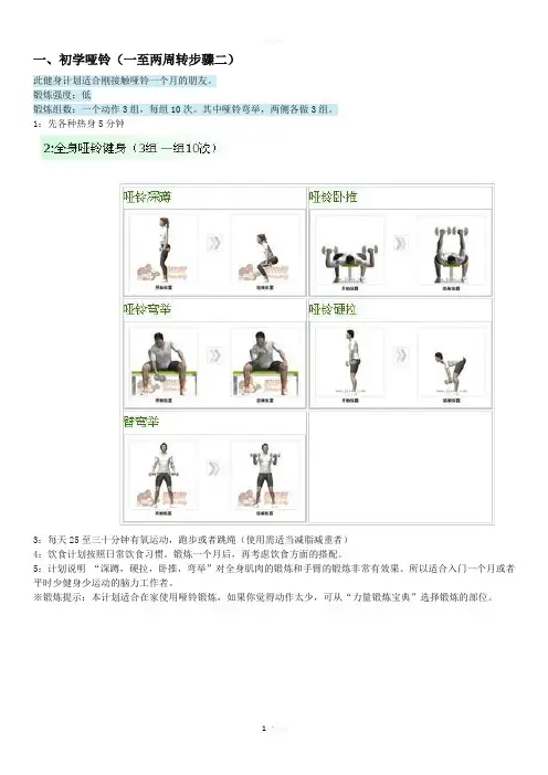 哑铃科学健身周计划(适用各种人群)