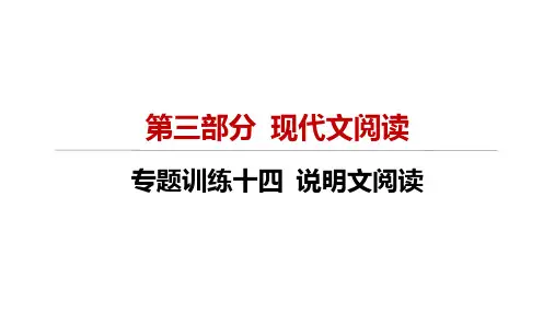 专题训练十四 说明文阅读