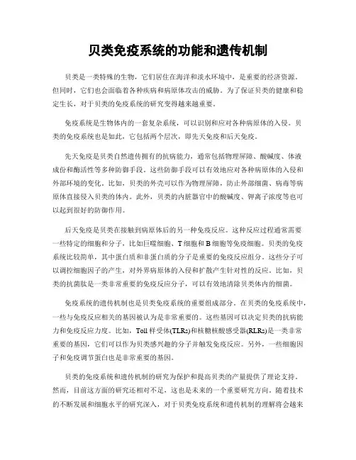 贝类免疫系统的功能和遗传机制
