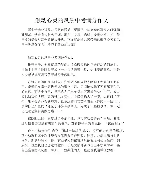 触动心灵的风景中考满分作文
