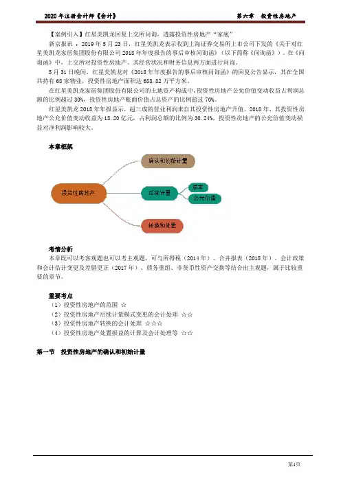 2020注册会计师(CPA) 会计 第六章 投资性房地产