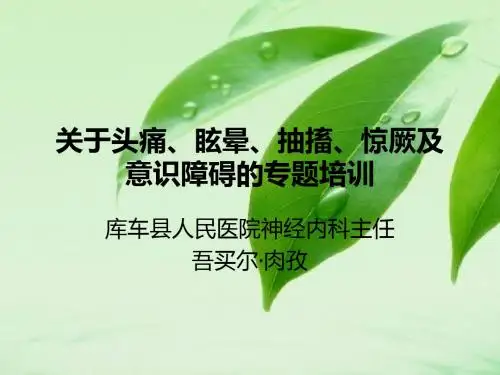 关于头痛、眩晕、抽搐、惊厥及意识障碍的专题培训课件