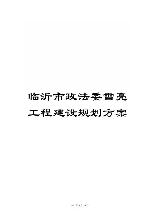 临沂市政法委雪亮工程建设规划方案