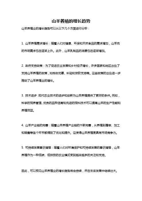 山羊养殖的增长趋势