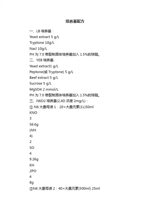 培养基配方