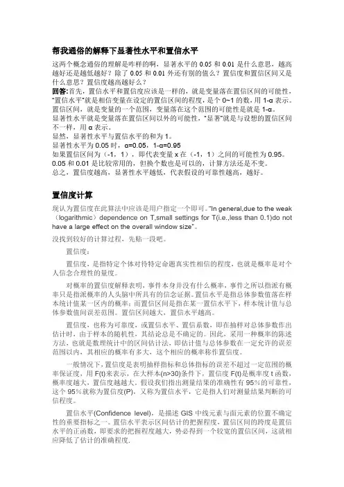 EXCEL 显著性水平 置信度 置信区间