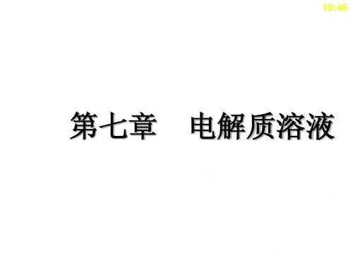 第七章：电解质溶液