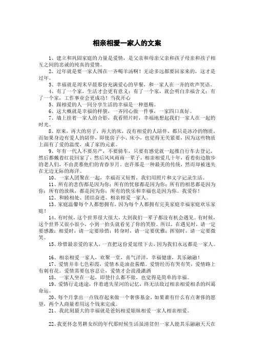 相亲相爱一家人的文案
