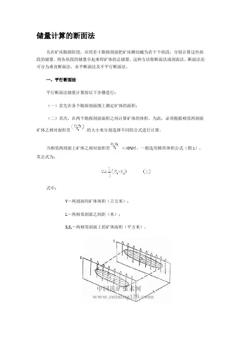 储量计算的断面法