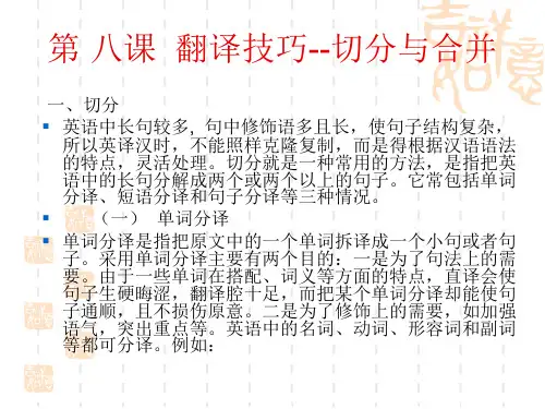 第 八课  翻译技巧--切分与合并