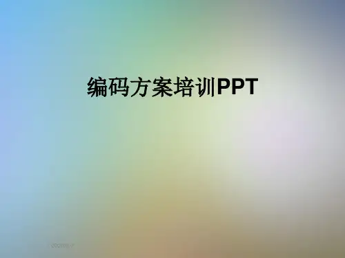 编码方案培训PPT