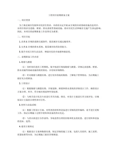 工程项目前期准备方案