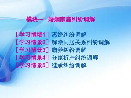 《婚姻家庭纠纷调解》PPT课件