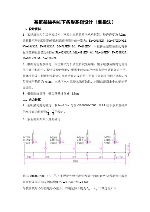 柱下条基设计(倒梁法)