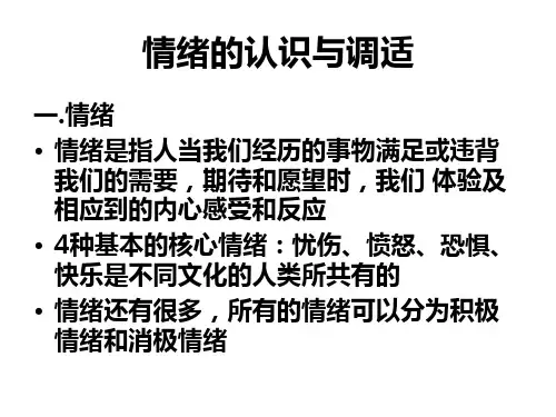 情绪的认识与调适