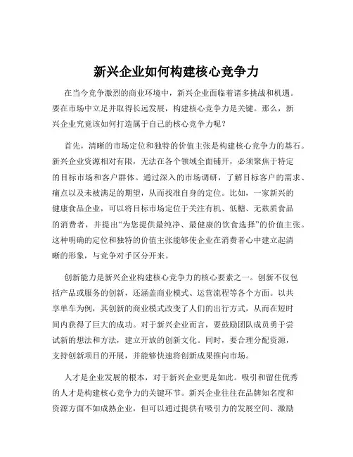 新兴企业如何构建核心竞争力