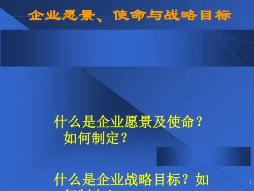企业愿景使命与战略目标讲义(PPT35张)