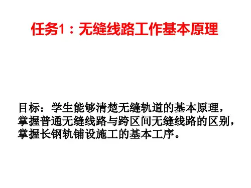 无缝线路铺设施工(高速铁路轨道施工维护课件)