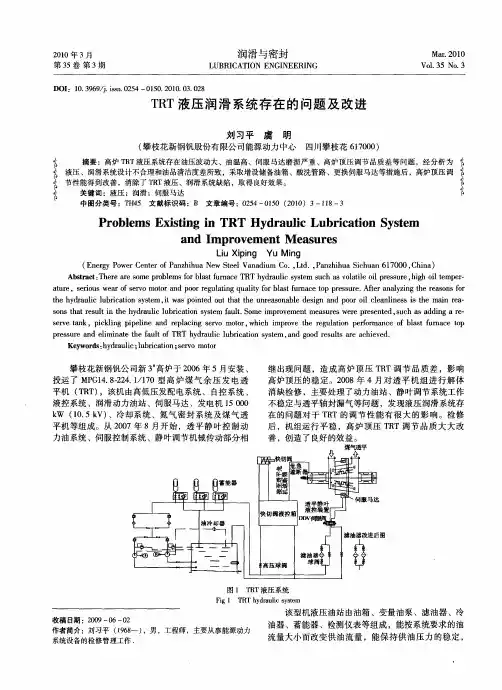 TRT液压润滑系统存在的问题及改进